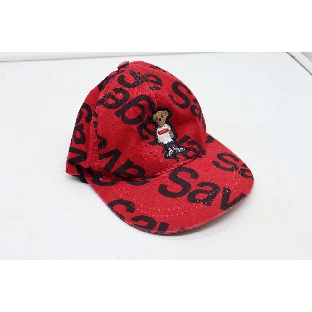 Prime Threads Savage Hustle Teddy Bear Youth Snapback Hat | Red Black | Size 4-7